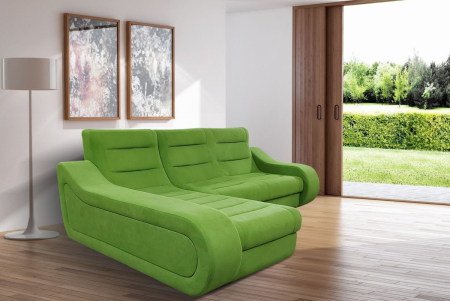 Paturi tapitate , Canapele si Coltare la comanda ! - Coltar ultramodern , extensibil , cu lada ,verde sau peste 100 de culori la comanda, cu lada in partea dreapta sau stanga