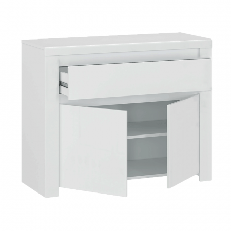 Comodă 2D1S, alb lucios, LINDY [2]
