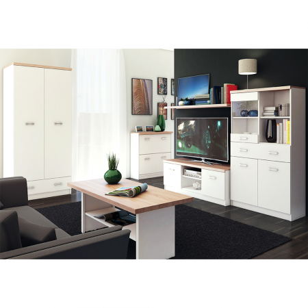 Comodă 2D1S, alb/stejar sonoma, TOPTY TYP 14 [2]