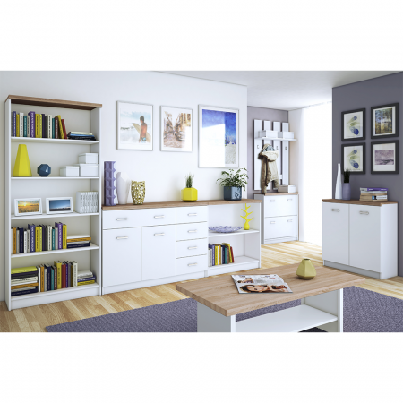 Comodă 2D1S, alb/stejar sonoma, TOPTY TYP 14 [3]