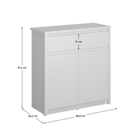 Comodă 2D1S, albă, ERODIN [1]