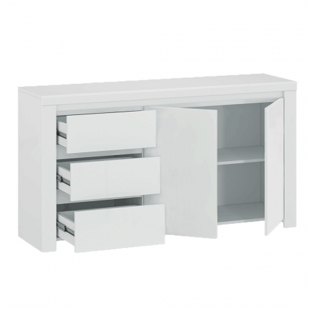 Comodă 2D3S, alb lucios, LINDY [2]