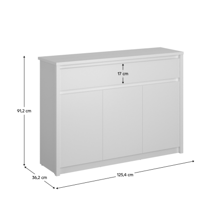 Comodă 3D2S, albă, ERODIN [1]