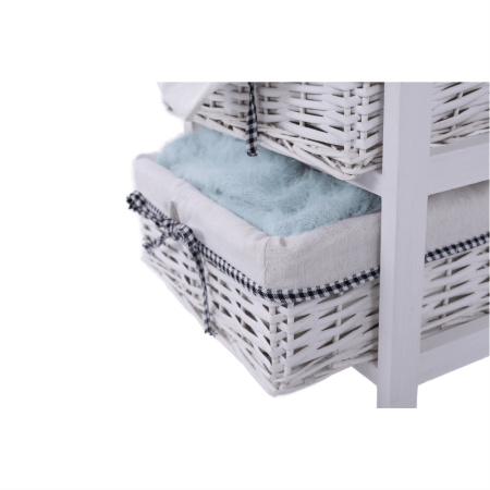 Comodă, 4 coşuri, alb antichizat, RUBY 4 [11]