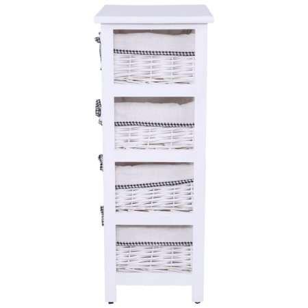 Comodă, 4 coşuri, alb antichizat, RUBY 4 [12]