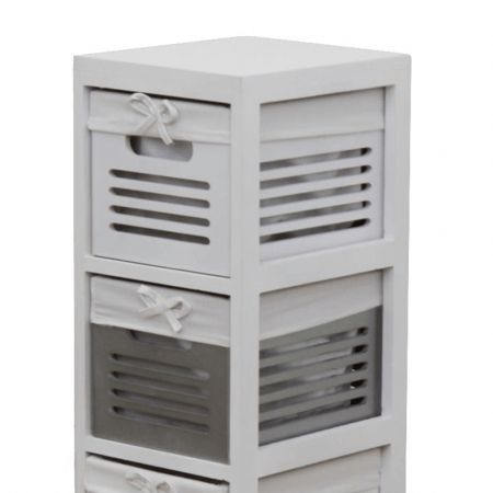 Comodă 4 coşuri, alb/gri, BIBI 4 [3]