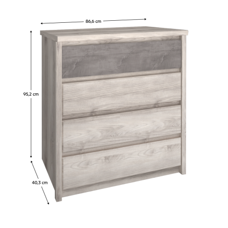 Comodă 4S, castan Nairobi / onix, JESI NEW [3]