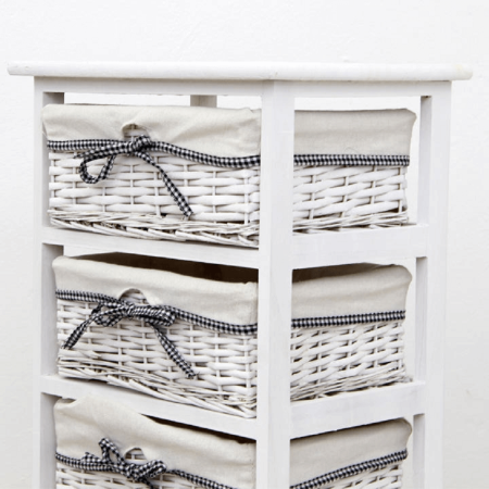 Comodă, 5 coşuri, alb antichizat, RUBY 5 [2]