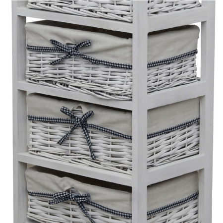 Comodă, 5 coşuri, alb antichizat, RUBY 5 [4]