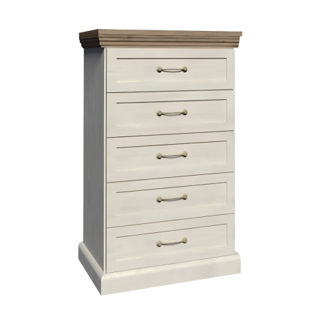 Bucatarie - Comodă, 5 sertare, pin nordic/stejar sălbatic, ROYAL KS5