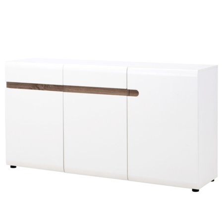 Comodă, albă strălucitoare HG/stejar sonoma închis, LYNATET TYP 40 [3]