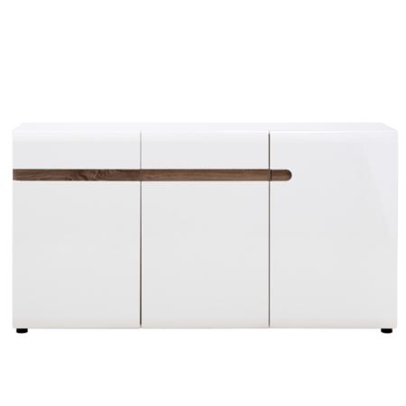 Comodă, albă strălucitoare HG/stejar sonoma închis, LYNATET TYP 40 [8]