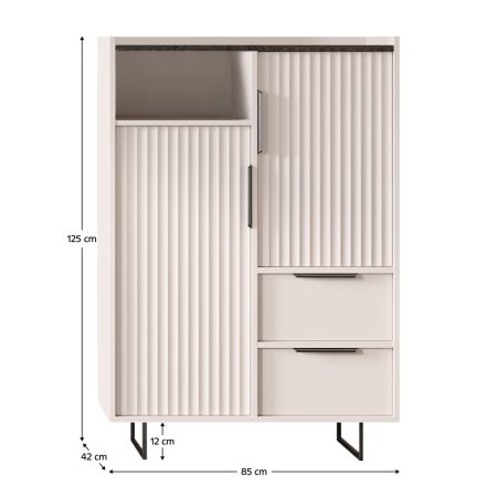 Comodă, caşmir/castan de nurcă arvadonna, FRESIO KOM2D2S [5]