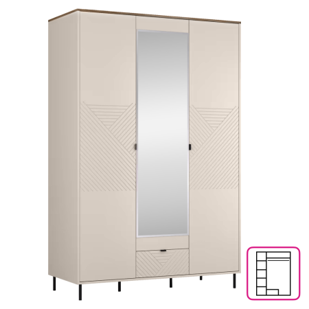 Toate Produsele - Comodă, caşmir/stejar castello, EYCO 3D1S