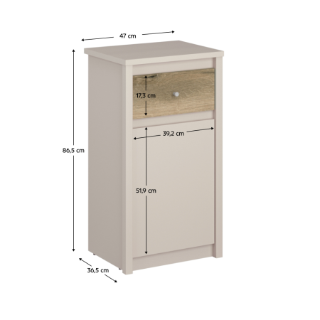 Comodă, caşmir/stejar evoke, KAROS 1D1S [1]