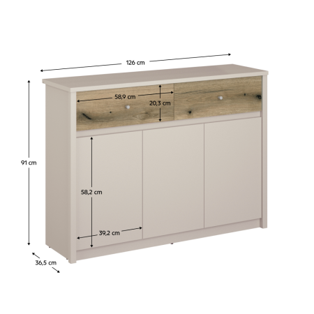 Comodă, caşmir/stejar evoke, KAROS 3D2S [1]