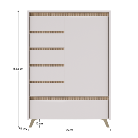 Comodă, caşmir/stejar sonoma, LONGY REG1D5S1K [1]