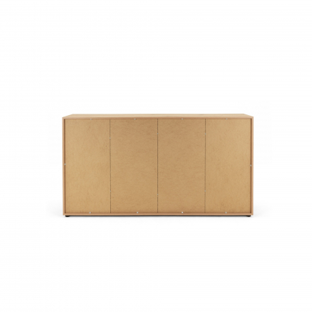 Comoda cu 2 sertare, 4 usi, 160x85x35 cm, stejar artisan/alb, pentru dormitor, living, hol sau birou, Bortis Impex [5]