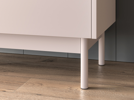 Comoda cu 2 sertare si 2 usi , pal casmir/stejar, fronturi sertare cu caneluri riflaj, 104 cm lungime x 40 cm adancimex 85 cm inaltime, pe picioare [7]