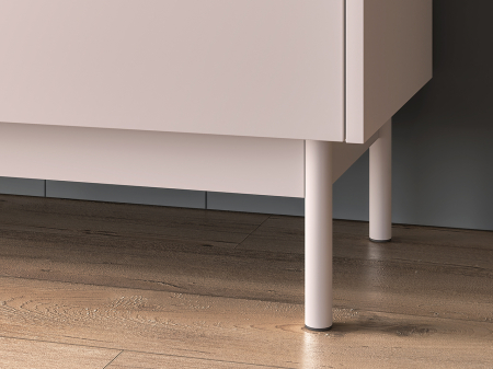 Comoda cu 3 sertare si 3 usi , pal casmir/stejar, fronturi sertare cu caneluri riflaj, 154 cm lungime x 40 cm adancimex 85 cm inaltime, pe picioare [7]