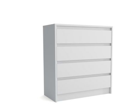 Comoda cu 4 sertare, 75x82x35 cm, alb, pentru dormitor, living, hol sau birou, Bortis Impex [1]