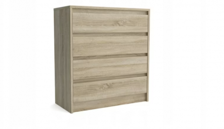 Comode - Comoda cu 4 sertare, 75x82x35 cm, stejar sonoma, pentru dormitor, living, hol sau birou, Bortis Impex