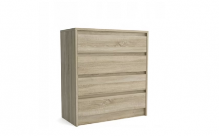 Comoda cu 4 sertare, 75x82x35 cm, stejar sonoma, pentru dormitor, living, hol sau birou, Bortis Impex [2]