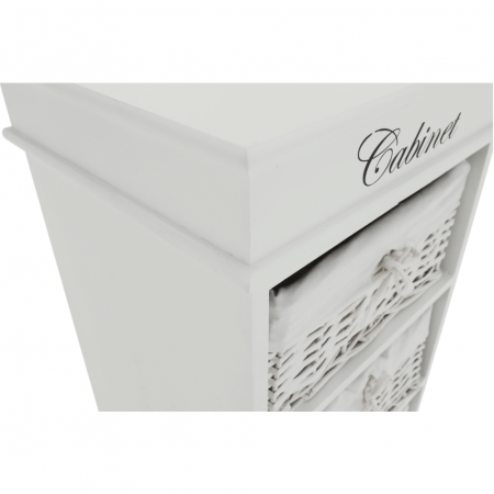 Comodă cu 4 sertare (coşuri), alb, BLANCO [5]