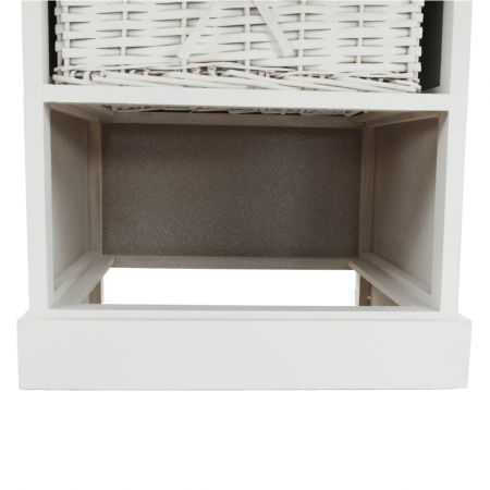 Comodă cu 4 sertare (coşuri), alb, BLANCO [4]