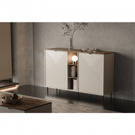 Comodă cu poliţe, caşmir/stejar castello, EYCO 2D [2]