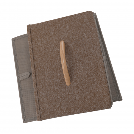 Comodă cu sertare din material textil, bej/maro deschis/maro închis, HAZEL TYP 1 [10]
