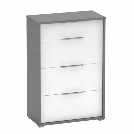 Comode - Comodă cu sertare, grafit/albă, RIOMA NEW TIPUL 22