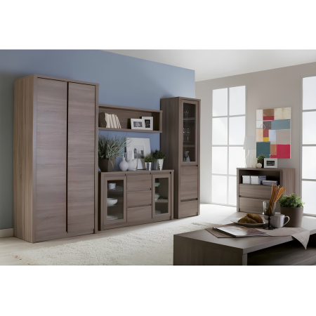 Comodă cu trei sertare şi poliţă, stejar lefkas închis, MONTANA KS3 [2]