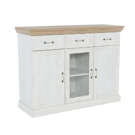 Bucatarie - Comodă cu trei uşi, pin nordic/stejar sălbatic, ROYAL K1S