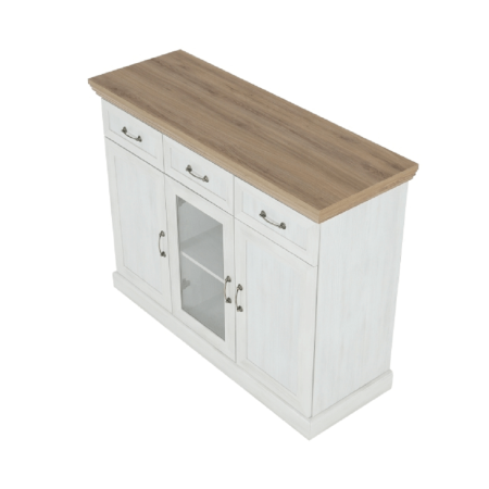 Comodă cu trei uşi, pin nordic/stejar sălbatic, ROYAL K1S [5]