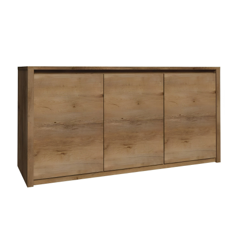 Bucatarie - Comodă cu trei uşi, stejar lefkas închis, MONTANA K3D