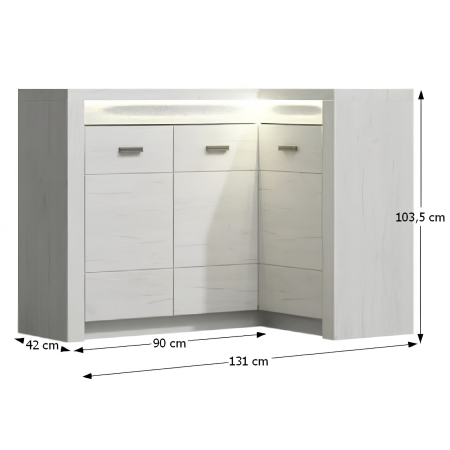 Comodă de colţ, frasin alb, INFINITY I-15 [1]