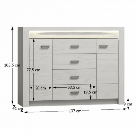 Comodă, frasin alb, INFINITY 07 [1]