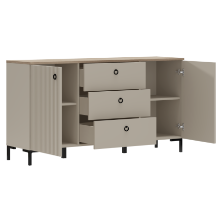 Comodă, gri-maroniu Taupe/stejar silverjack, DOMCA 2D3S [5]