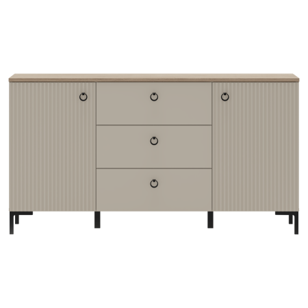 Comodă, gri-maroniu Taupe/stejar silverjack, DOMCA 2D3S [4]