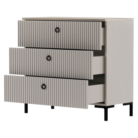 Comodă, gri-maroniu Taupe/stejar silverjack, DOMCA 3S [2]