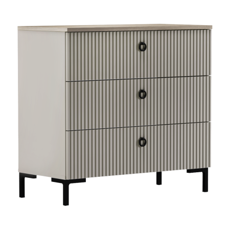 Toate Produsele - Comodă, gri-maroniu Taupe/stejar silverjack, DOMCA 3S