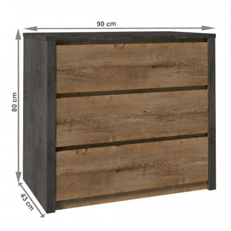 Comodă, gri/stejar lefkas închis, MONTANA K3S [4]