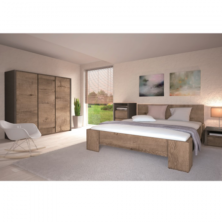 Comodă, gri/stejar lefkas închis, MONTANA K3S [2]