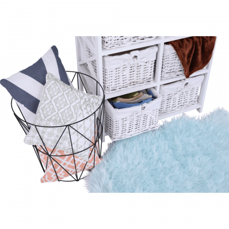 Dormitor - Comodă, lemn/răchită/material textil, alb, RAFAELLO 6