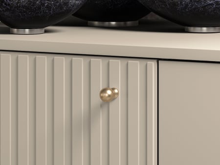 Comoda living /dormitor/hol cu 3 sertare si 1 usa , casmir/mdf casmir cu model , 120x85x40 cm, canturi abs, cu rafturi, picioare negre/butoni auriu [2]