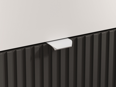 Comoda living /dormitor/hol cu 4 sertare, alb/mdf grafit/stejar, 82x86x40 cm, canturi abs [1]