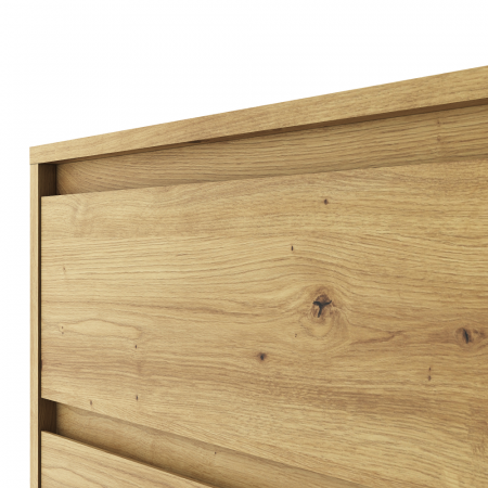 Comodă 4 sertare , 70 cm lungime x38,8 cm adancime x 99,4 cm, pal stejar artisan/picioare negre ,canturi abs, fara manere [4]