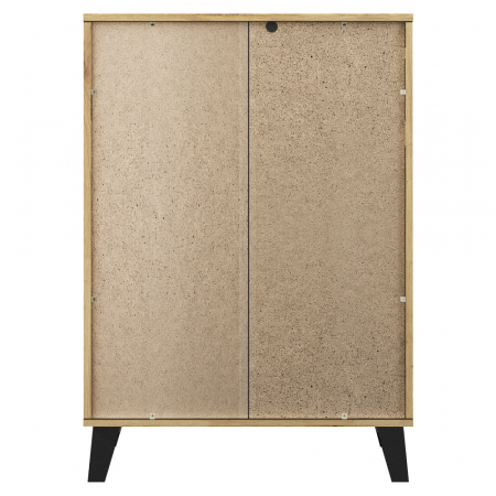 Comodă 4 sertare , 70 cm lungime x38,8 cm adancime x 99,4 cm, pal stejar artisan/picioare negre ,canturi abs, fara manere [3]