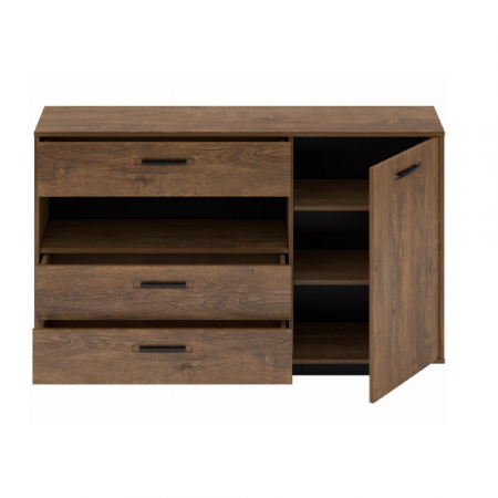Comodă, stejar bolzano / negru, DELIS E [2]